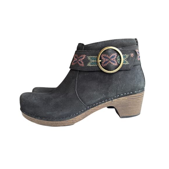Dansko Leather MINA Ankle Zip Booties in Black Size 37/ US 7 - Picture 1 of 9